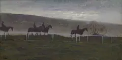 Untitled by Malcolm Coward, oil on canvas 50.5 x 101cm, sold Jun 2023