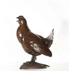 Alan Glasby, Untitled, Alan Glasby (1945-2008) Black grouse bronze with brown patina