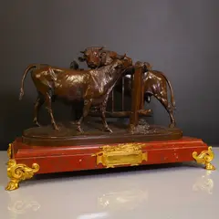 Isidore Bonheur, Untitled, marble base 61cm wide 29cm deep 39cm high overall