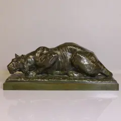 Hippolyte Peyrol, Untitled, bronze with green patina 42.5cm wide 14.5cm deep 18cm high