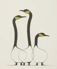 Benjamin Chee Chee, Untitled, 1944-1977) 'Friends' lithograph in colours on wove paper