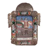 Anónimo, México, siglo XX, Óleo sobre lámina de zinc