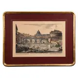 Veduta del Ponte e Castello Sant'Angelo (Vista del puente y el castillo de Sant'Angelo) by Giovanni Battista Piranesi, Grabado, offered Jan 2022