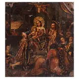 Anónimo, La adoración de los Reyes, Óleo sobre lámina