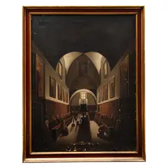 Interior de sala capitular by Anónimo, Óleo sobre tela, offered Dec 2021