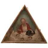 Padre Eterno, MÉXICO, SIGLO XIX, Óleo sobre madera