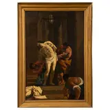 Firmado García Correl, La flagelación de Jesús, Óleo sobre tela