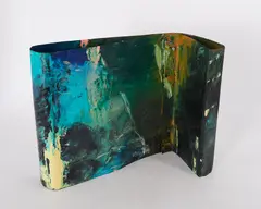 Julia Lohmann, Ohne Titel, 1987, Weißblech mit Lack und Öl überarbeitet