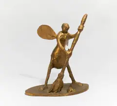 "The Rake's Progress" by Jörg Immendorff, 1994, Bronze, gold patiniert, sold Dec 2020