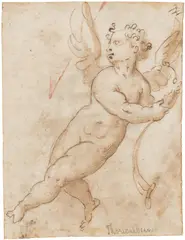 Studie eines Putto by Italian School, Federzeichnung, laviert auf Papier, sold Jun 2021