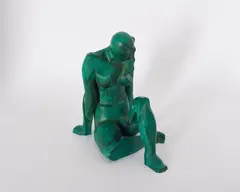 Günther E. Hertle, Hockende, 1983, Bronze, grün patiniert