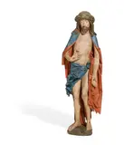 Tilman Riemenschneider, Schmerzensmann, um 1500, Lindenholz (?), polychrom gefasst und vollrund geschnitzt. Maße: 102cm