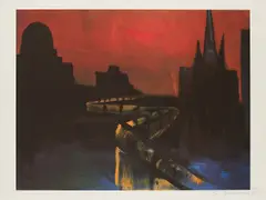 Berliner Mauer by Rainer Fetting, 1988, Farblithografie auf Velin, sold Feb 2021