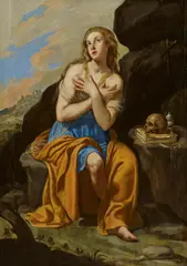 Artemisia Gentileschi, Die Heilige Maria Magdalena, Um 1650-1654, Öl auf Holz