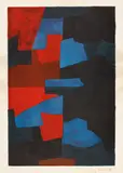Composition rouge, bleu et noire by Serge Poliakoff, 1969, Farblithografie auf BFK RIVES (Wasserzeichen), sold Jun 2021