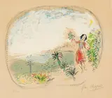 La baie des anges by Marc Chagall, 1962, Farblithografie auf Arches (Wasserzeichen), sold Jun 2021