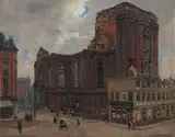 Friedrich Kallmorgen, "Ruine der Michaeliskirche in Hamburg"