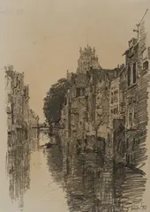 Friedrich Kallmorgen, "Dordrecht", Bleistift auf Papier
