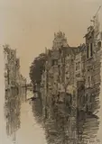 Friedrich Kallmorgen, "Dordrecht", Bleistift auf Papier