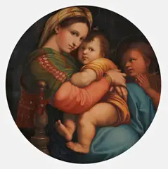 Raffael, Madonna della Seggiola, Öl auf Leinwand