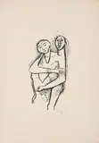 Karl Hofer, Unter sich, 1949, Farblithografie auf Velin