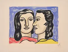 Fernand Léger, Les deux visages, 1951, Farblithografie auf Arches (Wasserzeichen)