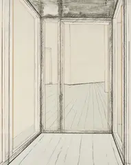 Christo, Corridor Store Front, Project, 1972, 2-teilige Serigrafie und Offsetlithografie, aufklappbar, das vordere Blatt ausgestanzt und auf Plexiglas aufgezogen, das hintere Blatt auf Holztafel