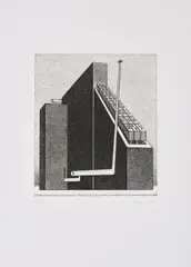Konrad Klapheck, Der Gesetzgeber, 1980, Aquatinta auf Hahnemühle (Wasserzeichen)