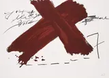 Aus: Berlin Suite by Antoni Tàpies, 1974, Farblithografie auf ARCHES FRANCE (Wasserzeichen), sold Apr 2021
