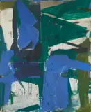 Marcel Schaffner, "Figur", Ca. 1980, Öl auf aus mehreren Teilen zusammengesetzter Leinwand