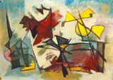 Wilhelm Imkamp, Ohne Titel, 1959, Mischtechnik auf Karton