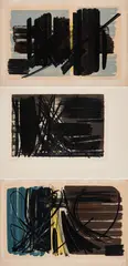 Hans Hartung, Konvolut von 3 Lithografien, 1952, Farblithografie auf Velin