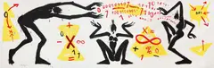 Helge Leiberg, Drei Frauen in Bewegung, 1996, Acryl auf Leinwand