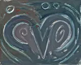 A. R. Penck, "Widderkopf - Eroberung des Mars", Öl auf Leinwand