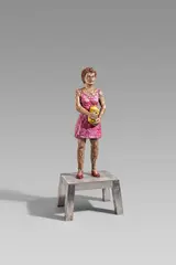Pandora by Stephan Balkenhol, 2011, Bronze, patiniert und bemalt, sold Jun 2021