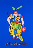 Niki de Saint Phalle, Miss Helvetika, Ca. 1992, Farbserigrafie auf leichtem Karton