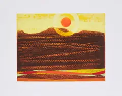 Le soleil rouge by Max Ernst, 1969, Farbserigrafie auf leichtem Karton, sold Sep 2021