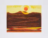 Max Ernst, Le soleil rouge, 1969, Farbserigrafie auf leichtem Karton