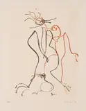 Max Ernst, Liebespaar, 1966, Farbradierung auf Arches Velin (Wasserzeichen)