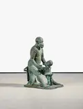 Jörg Immendorff, Malerstamm Oda, 2005, Bronze, grün patiniert