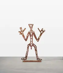TX by A. R. Penck, 1995, Eisen, korrodiert, sold Nov 2022