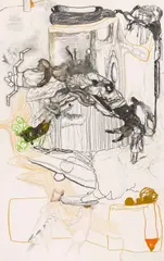 Jorge Queiroz, Ohne Titel, 2003, Kohle, Grafit, Farbkreiden und Aquarell auf Montval Canson (Wasserzeichen)