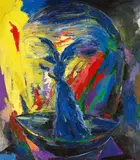 Hubertus Giebe, Ohne Titel, 1990, Öl auf Hartfaserplatte