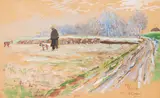 Hugo Mühlig, Landschaft mit Schäfer und seinen Schafen