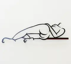 Hal Buckner, "Jen #77", 2006, Stahl, partiell schwarz patiniert und partiell farbig gefasst (Cut-Out)