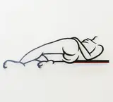 Hal Buckner, "Jen #77", 2006, Stahl, partiell schwarz patiniert und partiell farbig gefasst (Cut-Out)