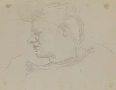 Henry van de Velde, Portrait der Maria Sèthe im Profil, Um 1893, Bleistift auf Papier