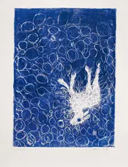 Reh by Georg Baselitz, 1985, Linolschnitt auf mit Leinen hinterlegtem Karton, sold Dec 2021