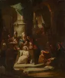 Christian Wilhelm Ernst Dietrich, Der zwölfjährige Christus im Tempel unter den Schriftgelehrten, Öl auf Leinwand