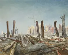 Peter Stephan, "Der Weg zur Siegessäule", 1947, Öl auf Leinwand